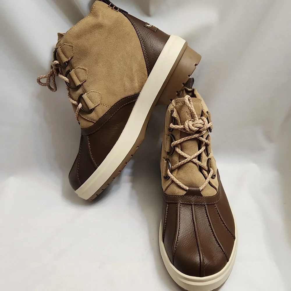 Koolaburra by UGG Tan Brown Leather Lace-up Winter boots (w size 9)